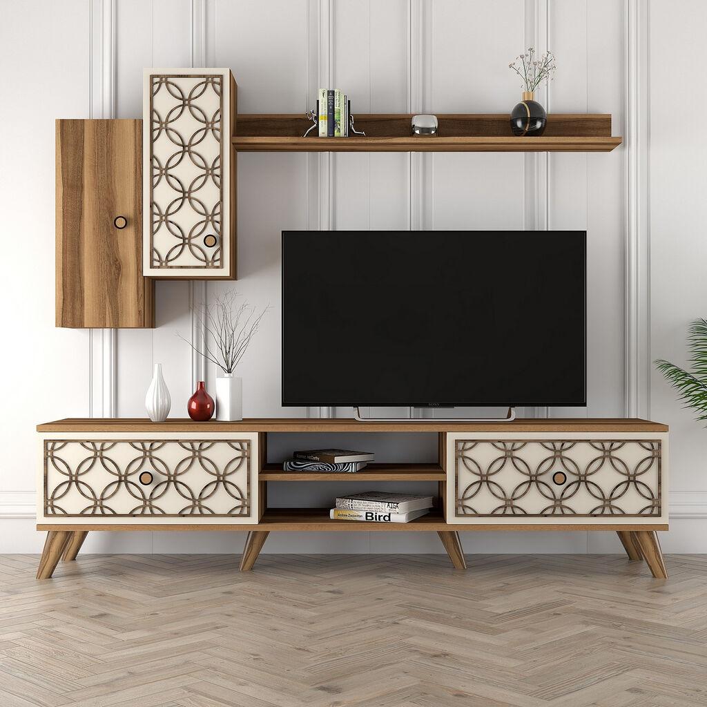 Hanah Home TV polica klase S, smeđe-krem