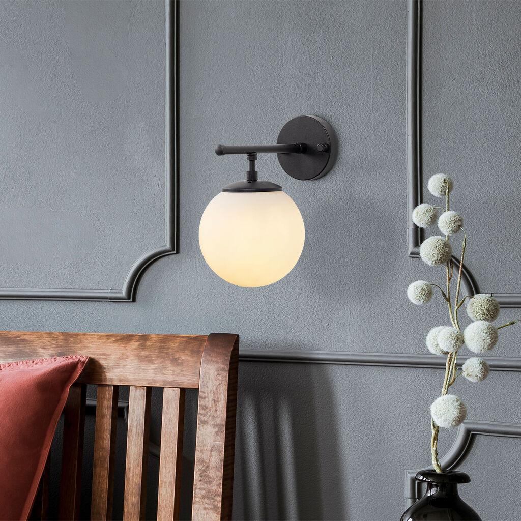 Opviq Roe 10715 Zidna lampa, crno-bijela