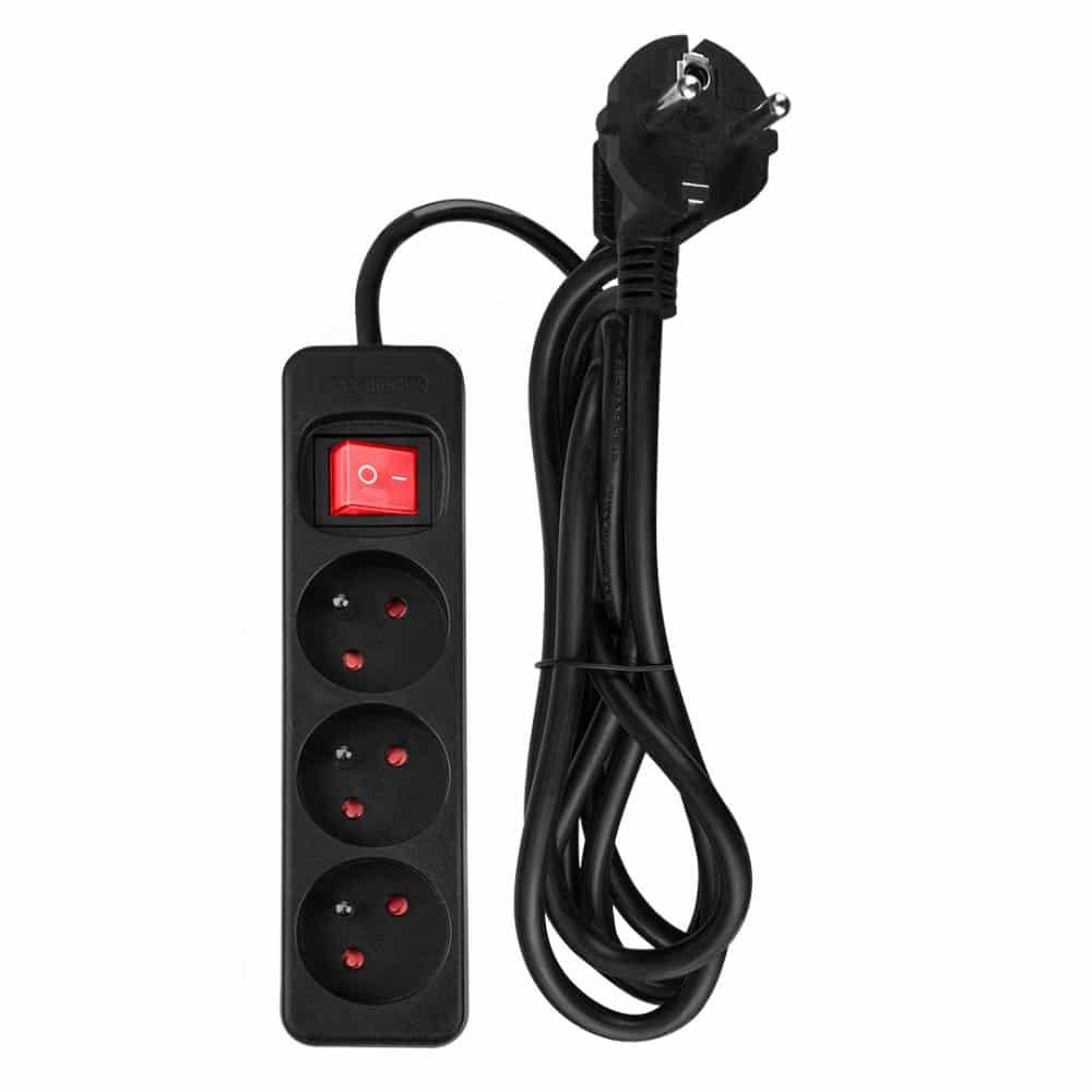 NEO Produžni kabel 90-183, 3x1.5 mm, 3m, Crni
