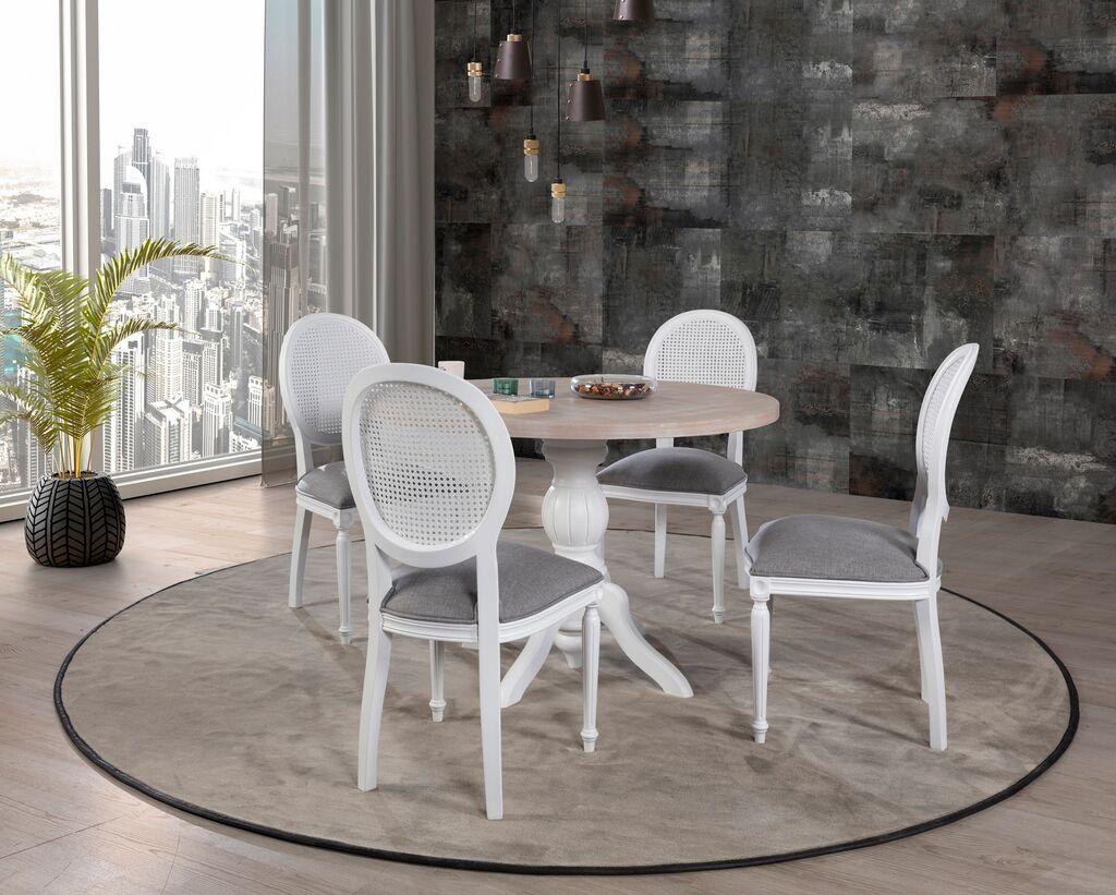 Hanah Home Set trpezarijski sto i 4 trpezarijske stolice Albero134 Bež