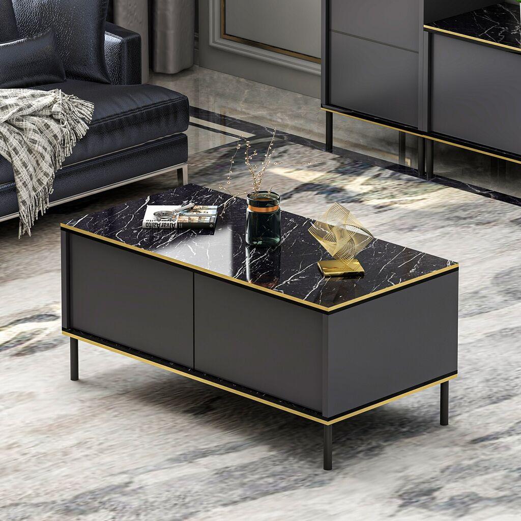 Hanah Home Club sto Imaj 90x40x45cm Antracit
