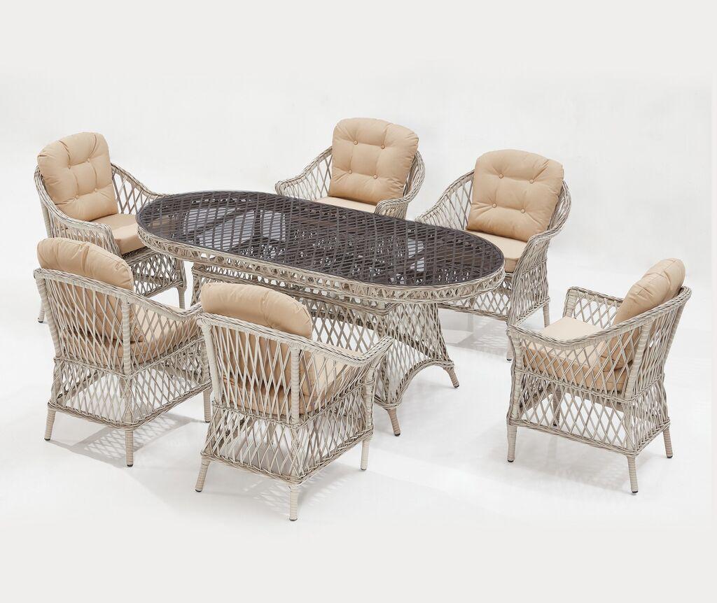 Hanah Home Vrtni namještaj Novo 180x90x75cm Krem