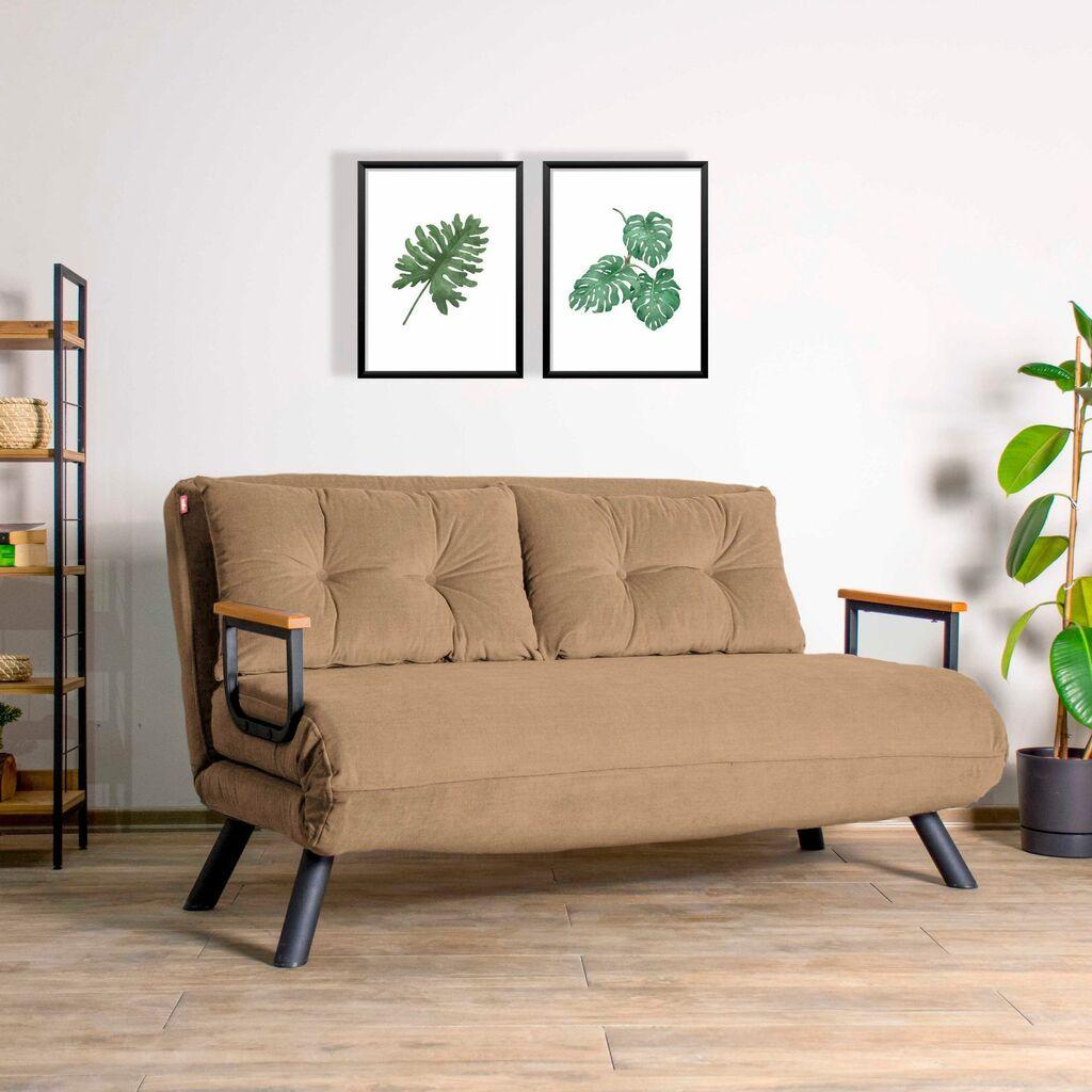 Atelier del Sofa Sando 2 razvlačna dvosjedna garnitura svijetlosmeđa