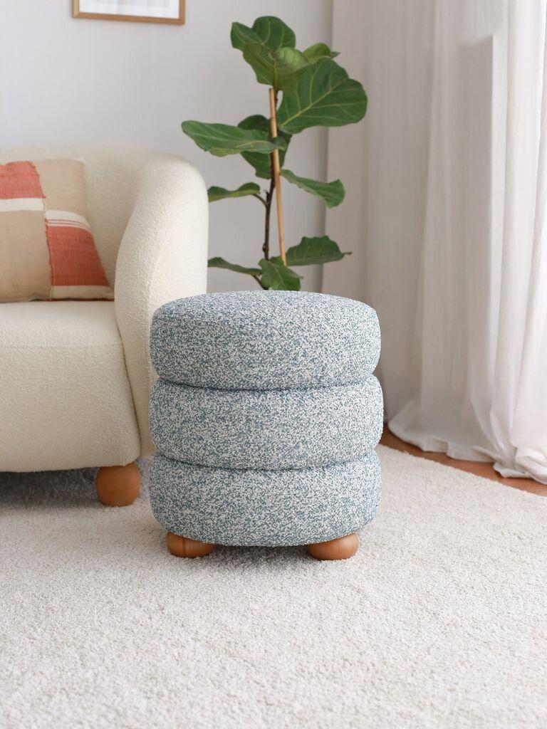 Atelier del Sofa Tabure 42x44x42cm, Plavo-Sivo