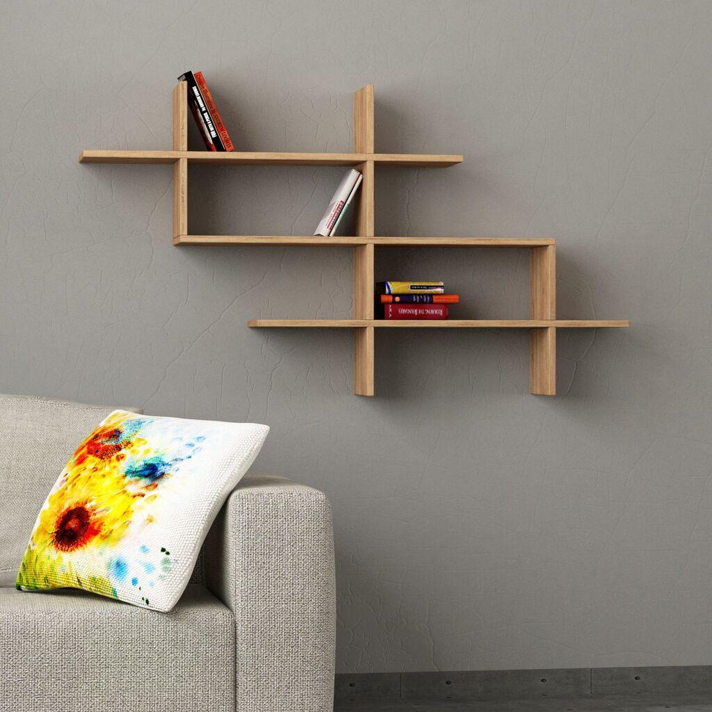 Hanah Home Polica 150x82x22cm Hrast