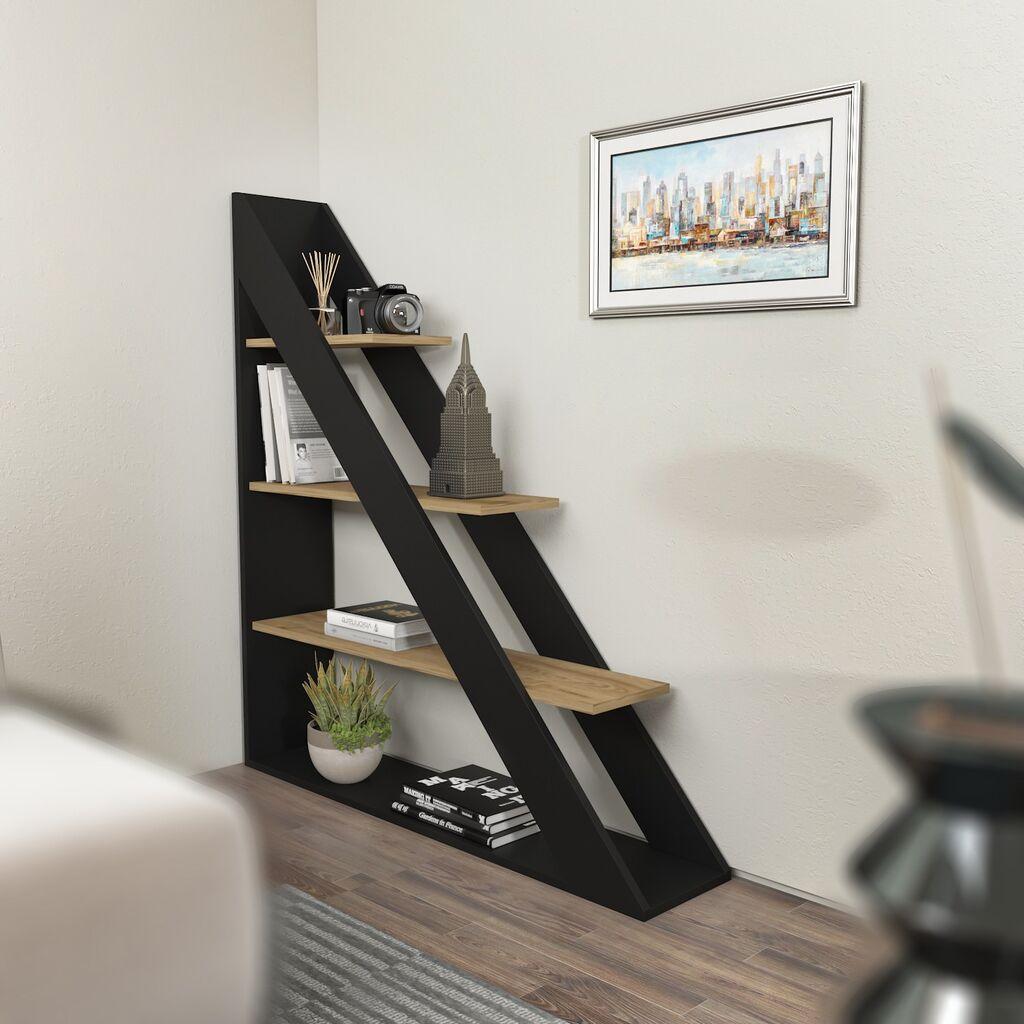 Hanah Home Polica 120x131,8x25cm Crni hrast