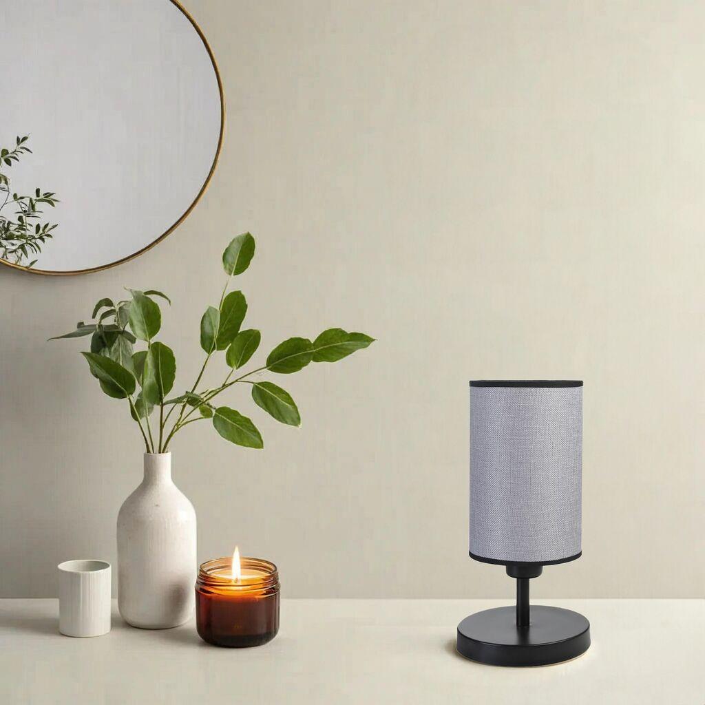 Opviq Stona lampa E27 Grlo, Crno-siva