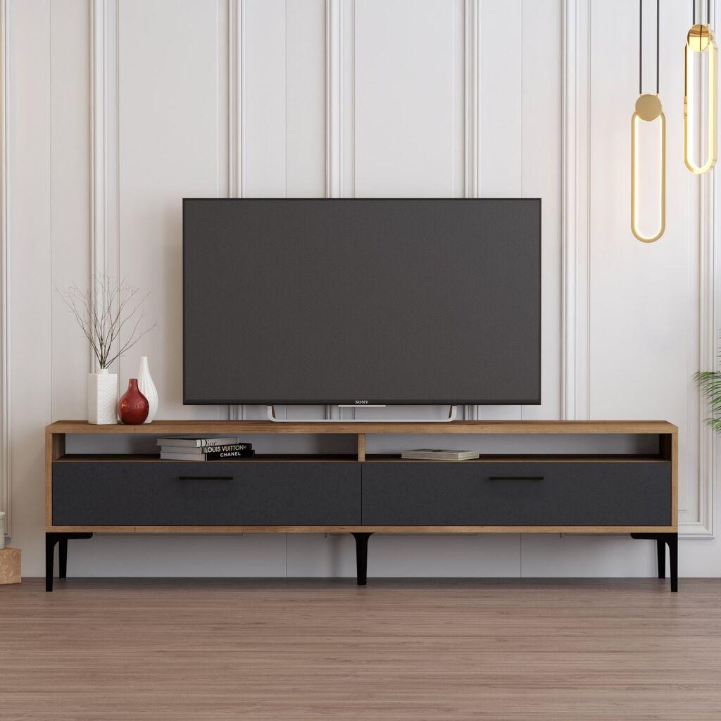 Hanah Home Istanbul 2 TV komoda, Smeđa-Siva