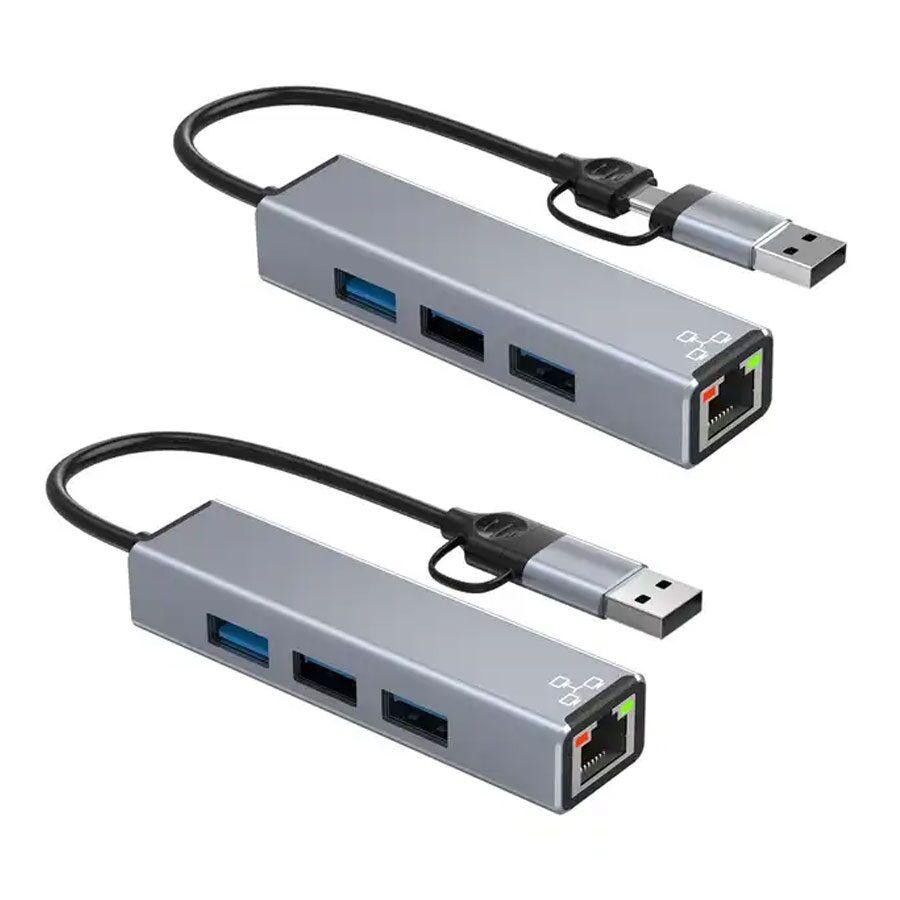 HC-78 Priključna stanica 2 u 1, 4 porta USB-C/USB-A, s Ethernetom, 100 Mbps