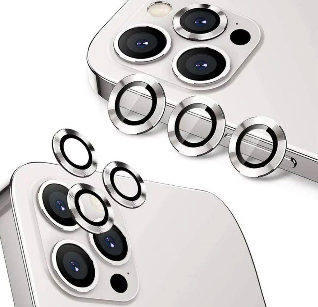 Iphone Positioner staklo kamere Metal 15 Pro / 15 Pro Max, Srebrni