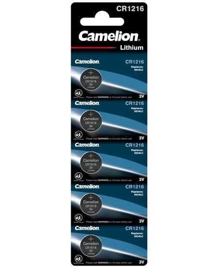 Camelion Baterija Litium Buttoncell CR1216 BP5, 5 komada