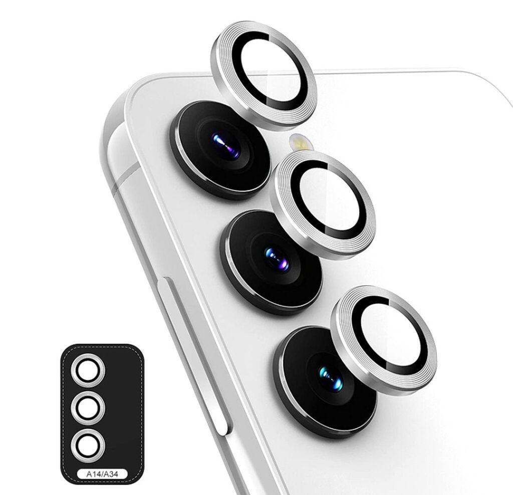 Samsung Positioner staklo kamere Metal A34, Srebrni