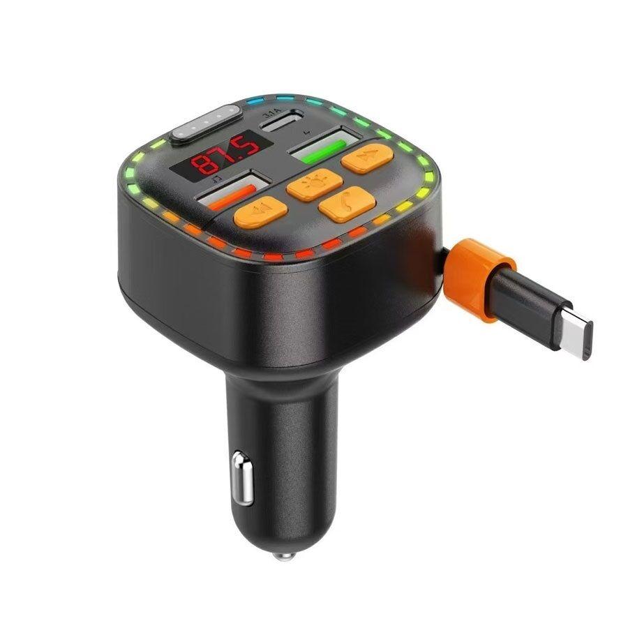 Allison Bluetooth FM Transmite T02 sa kablom PD 3.1A brzo punjenje, Crni