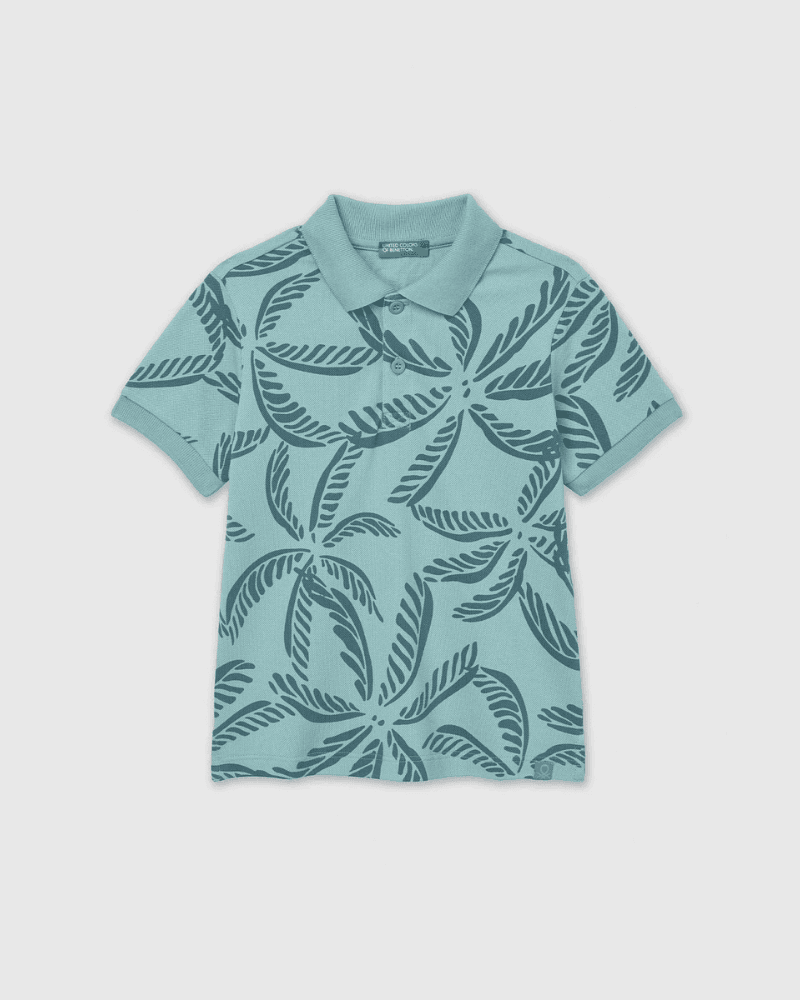 Benetton Polo majica kratkih rukava za dječake 36Y4G300YP-75H-82, Tirkizna