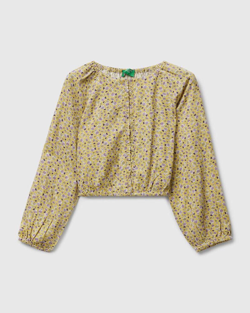 Benetton Košulja dugih rukava za djevojčice 5T2ECQ04HG-66R-XL, Žuta
