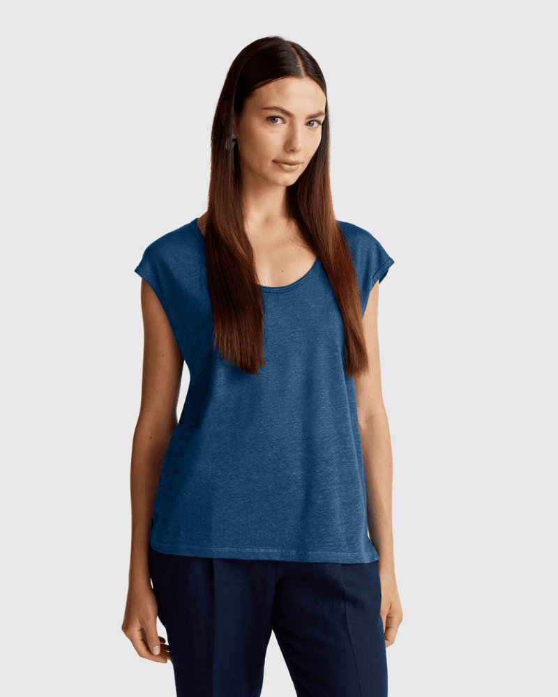 Benetton Ženska majica kratkih rukava 37UJE16B1-217-S, Plava