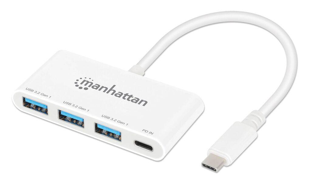 Manhattan Docking stanica, USB Tip-C, 3.2, 3xUSB 3.0, Bijela