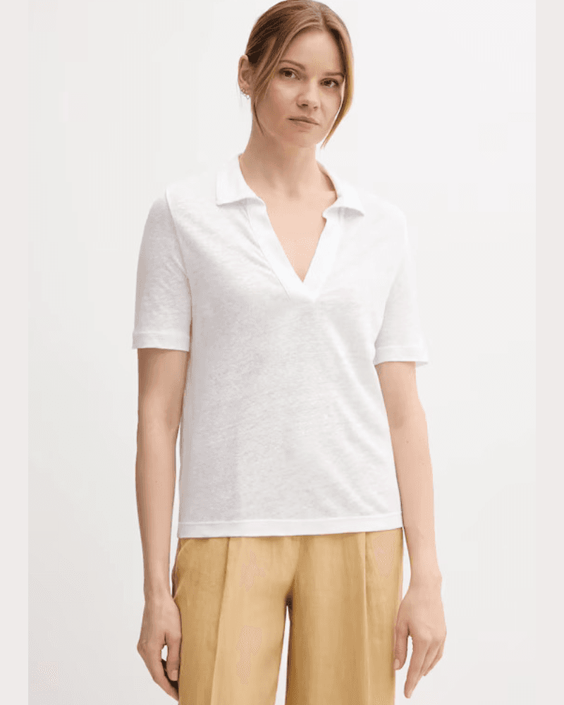 Benetton Ženska polo majica kratkih rukava 37UJD300Y-101-S, Bijela