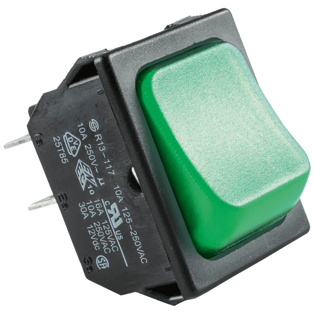 Home Prekidač, 250 V~, 10 A, 32 × 26 mm, 2 položaja, STV 02, Zeleni