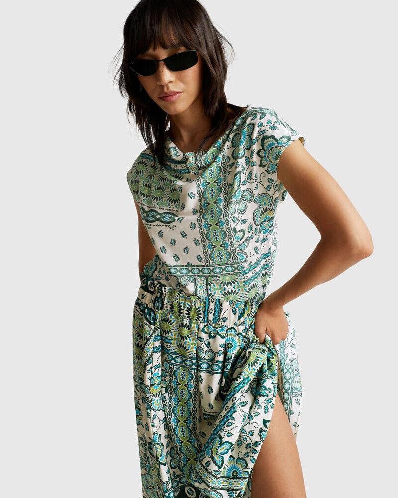 Benetton Ženska majica kratkih rukava 3EGTD10BM-72C-XS, Zelena