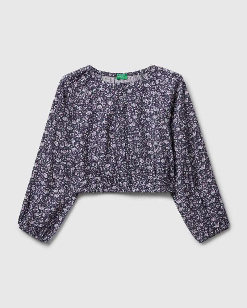 Benetton Košulja dugih rukava za djevojčice 5T2ECQ04HG-66T-S, Siva