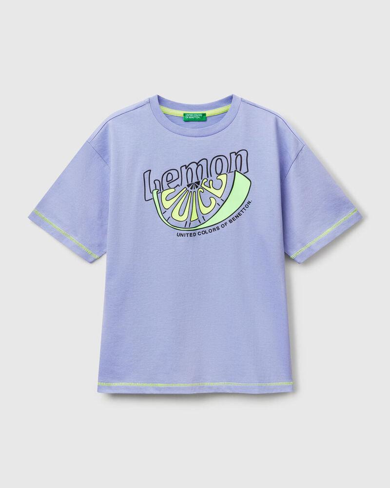 Benetton Majica za dječake kratkih rukava 3I1XC10P6G-34V-KL, Lila
