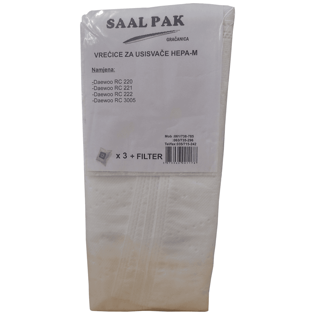 Saal Pak Vrećice za usisivač, Hepa Daewoo, 117, 3 komada
