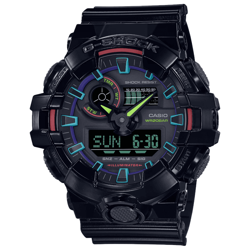 G-SHOCK Casio Sat GA-700RGB-1AER, Crni