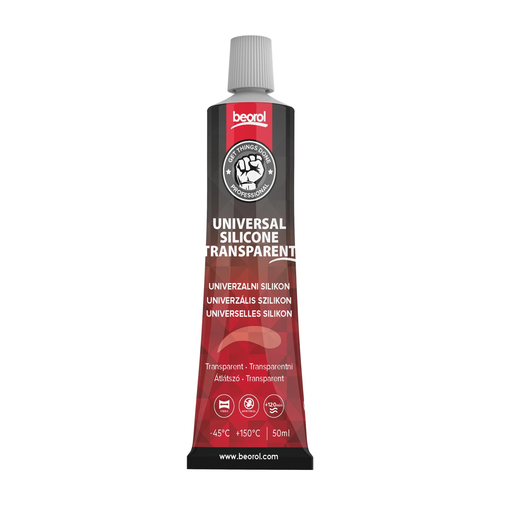 Beorol Silikon acetat univerzal 50ml, transparent - tuba