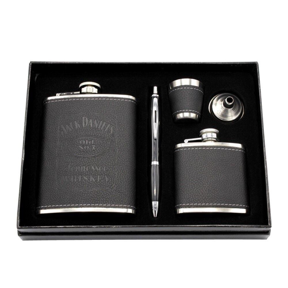 Poklon set JACK DANIEL'S 913-1357 ploska veća (240ml), ploska manja (90ml), hem. olovka, čašica, lijevako