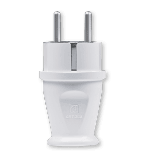 ALING-CONEL Utikač dvopolni masivni SREDNJI, bijeli