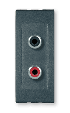 ALING-CONEL audio konektor MODE RCA dvostruki 1M, antracit