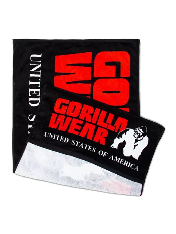 Gorilla Wear FUNKCIONALNI Peškir za Teretanu - Crno/Crveni