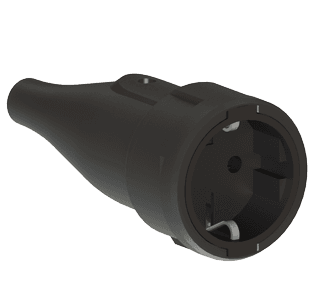 ALING-CONEL Prijenosni konektor s gumenim poklopcem, crni