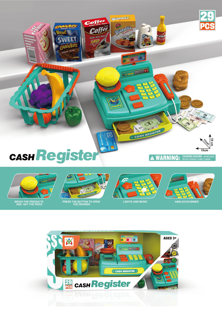 Blagajna supermarket set voće, Zelena