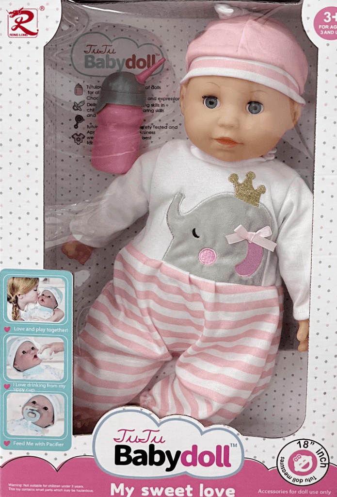 Beba s odjećom i bocom, Roze