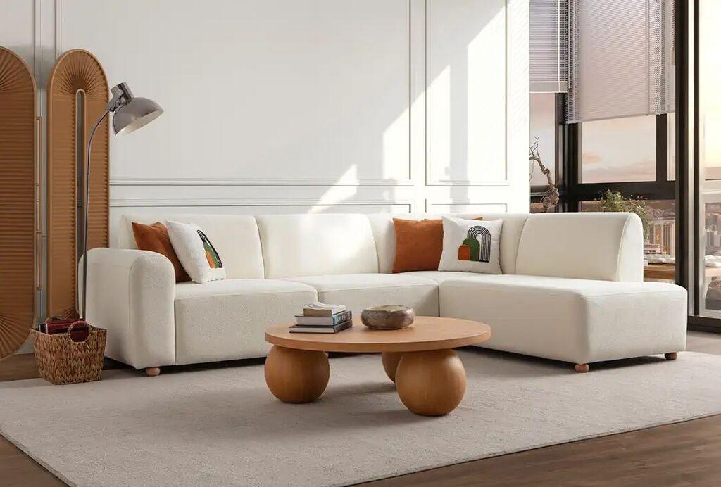 Atelier del Sofa Ugaona garnitura S-Loft Desna, 206 x 290 cm, Bijela