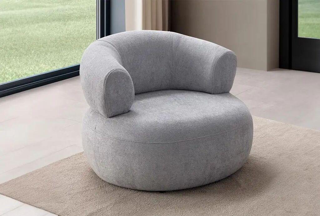 Atelier del Sofa Fotelja Roma, 100x90x85 cm, Siva