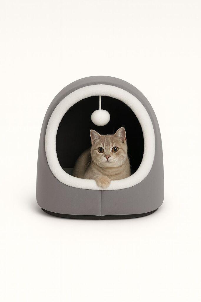 Paws & Whiskers krevet za mačke Alaska STD, 40 x 35 x 35 cm, sivi