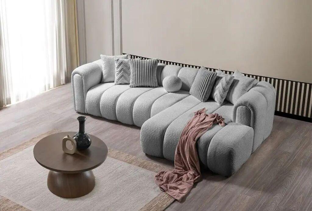 Atelier del Sofa Ugaona sofa na razvlačenje N-Line Desna, 265 x 185 x 95 cm, Siva