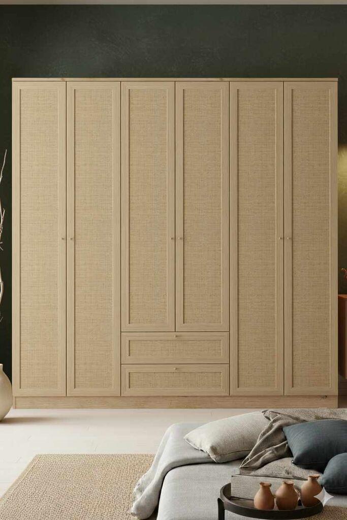 Hanah Kućni ormar Baru 6 210, 206 x 210 x 52 cm, bež