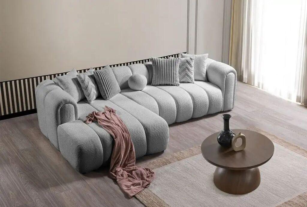 Atelier del Sofa Ugaona garnitura na razvlačenje N-Line Left, 265x185x95 cm, Siva