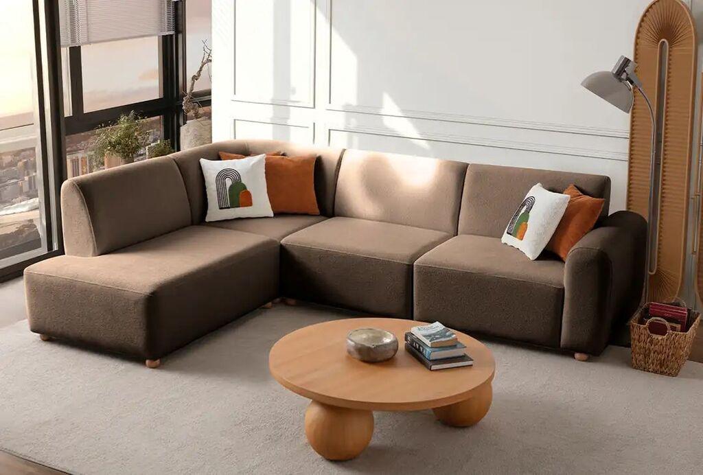 Atelier del Sofa Ugaona garnitura S-Loft Lijeva, 206 x 290 x 90 cm, Smeđa