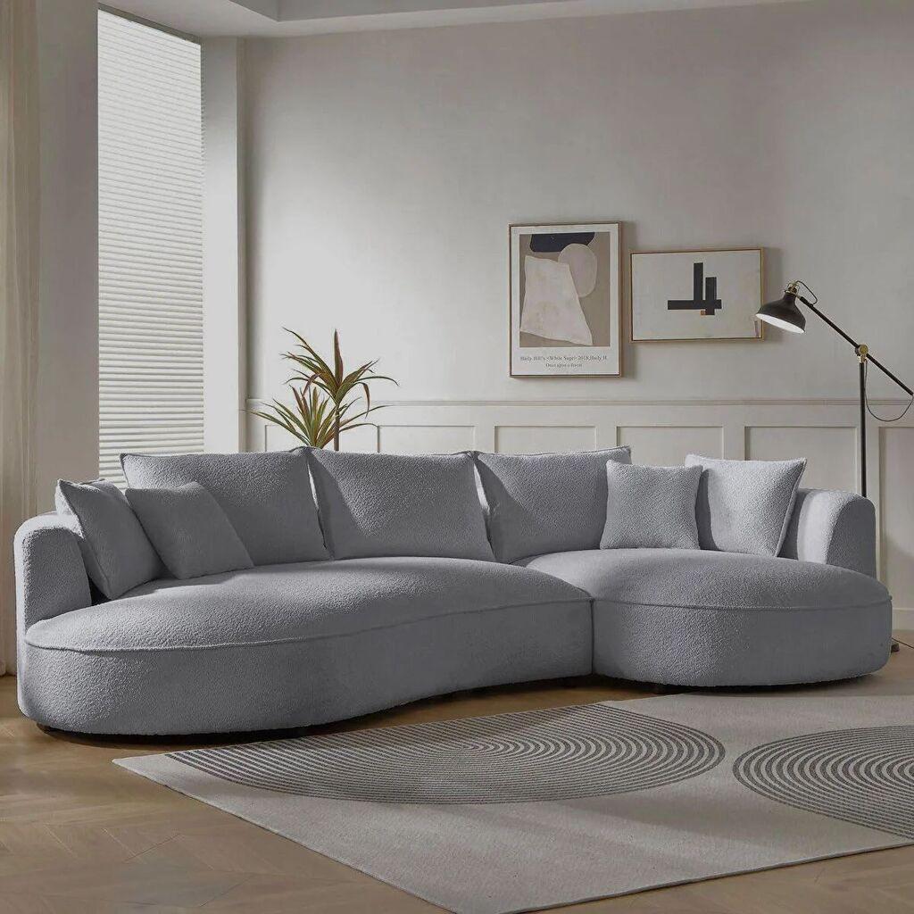 Atelier del Sofa Ugaona sofa na razvlačenje Venedik Desna, 317 x 163,5 x 71 cm, Siva