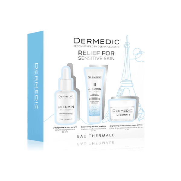 Dermedic Melumin Set - Serum Za Depigmentaciju 30Ml + Svijetla Dnevna Krema 50Ml + Micelarna Emulzija 25Ml