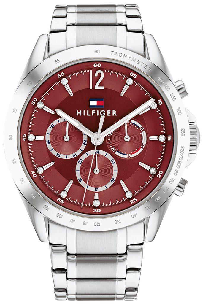 TOMMY HILFIGER Ručni sat 1782559, Kvarcni mehanizam, Crveno kućište, Srebrne boje