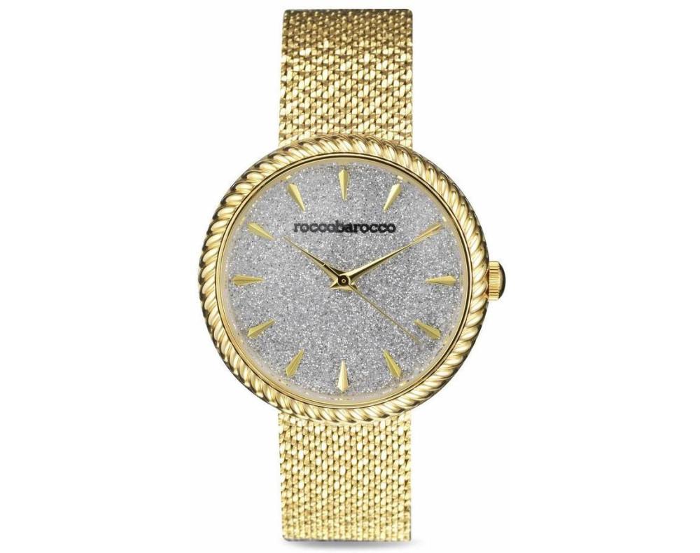 ROCCO BAROCCO Ženski ručni sat SET RB2950L03M, Kvarcni mehanizam, Srebrno kućište, Zlatne boje