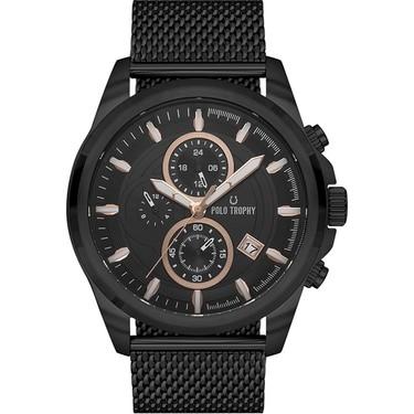 POLO TROPHY Muški ručni sat PTG1104P, Kvarcni mehanizam, Crno kućište, Crni