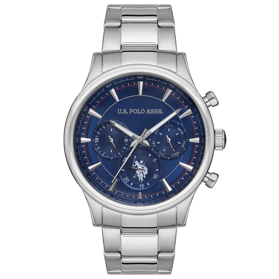U.S. POLO ASSN. Muški ručni sat USPA1010-03, Kvarcni mehanizam, Plavo kućište, Srebrne boje