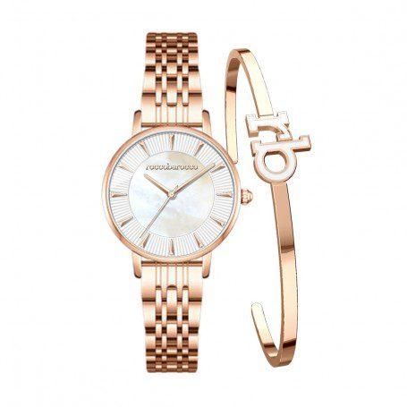 ROCCO BAROCCO Ženski ručni sat RB4659L-02M, Kvarcni mehanizam, Bijelo kućište, Rose gold
